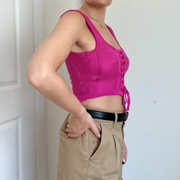 Lace Up Corset Style Knit Top - Picture 4 of 8